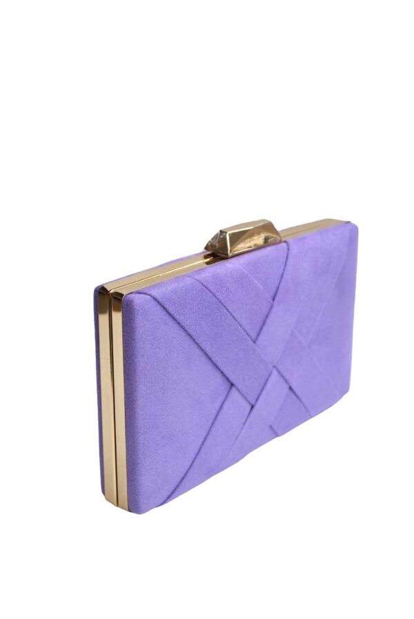 Bolso clutch violeta trenzado - Imagen 2