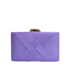 Bolso clutch violeta trenzado
