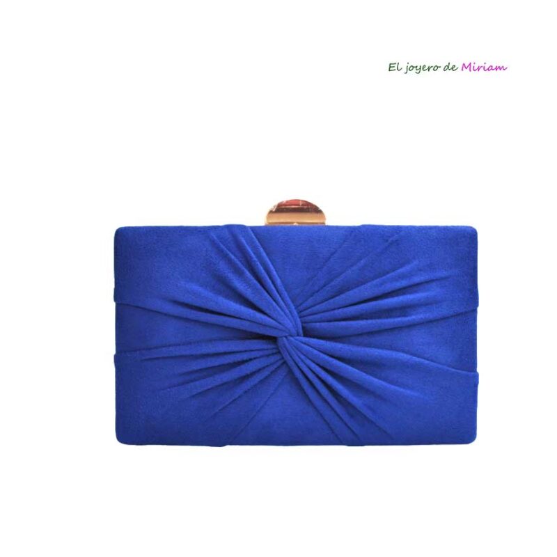 Bolso clutch azulón frunce