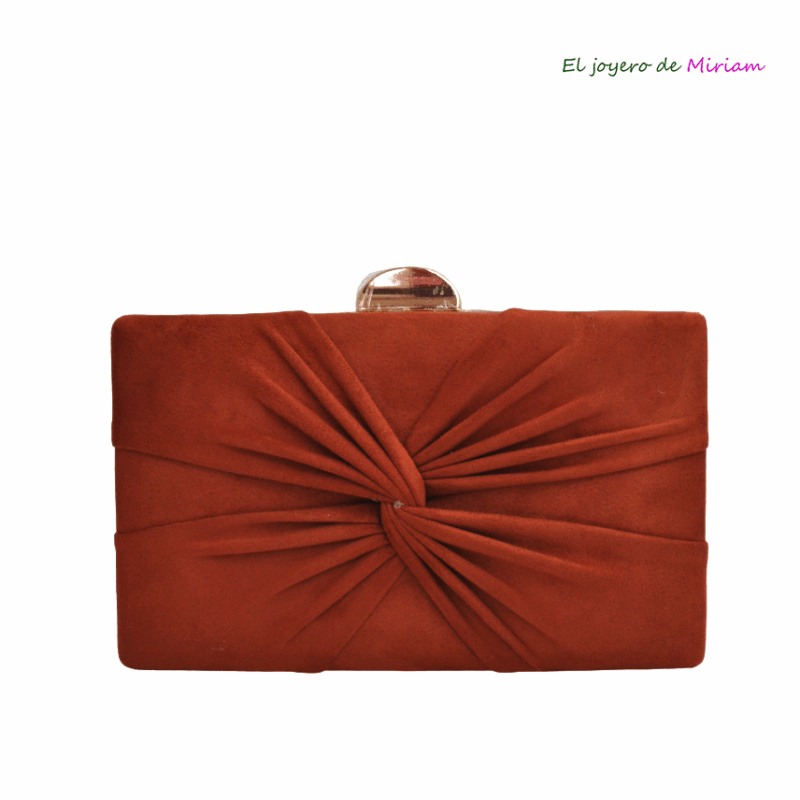 Bolso clutch teja frunce