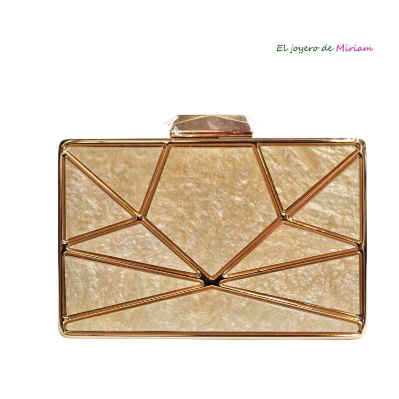 Bolso clutch dorado nácar