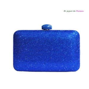 Bolso clutch azul eléctrico cristal