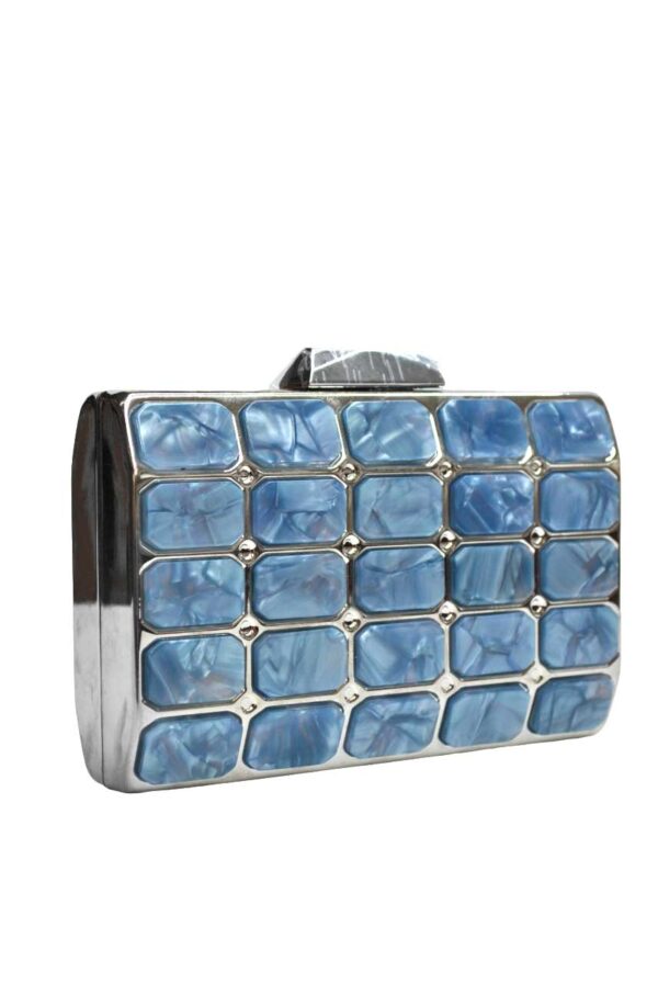 Clutch nácar azul y plata - Imagen 2