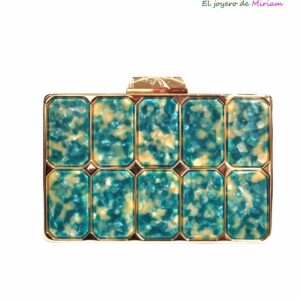 Bolo nácar turquesa y beige