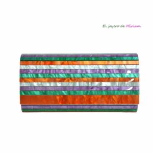 Bolso clutch nácar multicolor