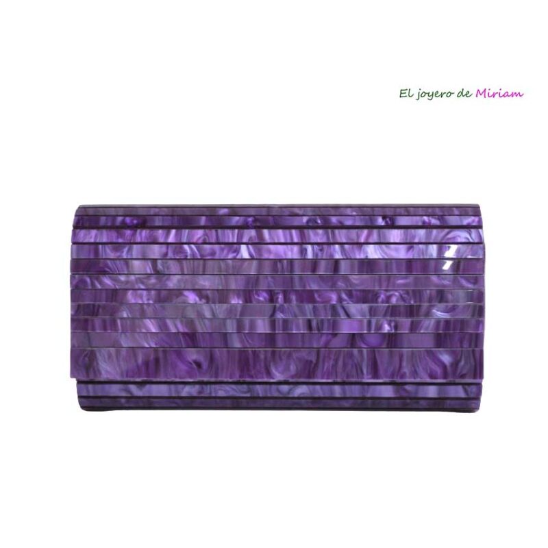 Bolso clutch morado de nácar