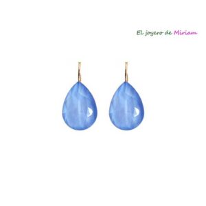 Pendientes acero cristal celeste