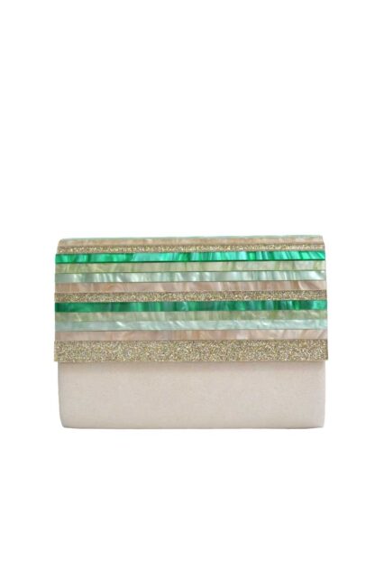 Clutch verde persiana nácar - Imagen 2