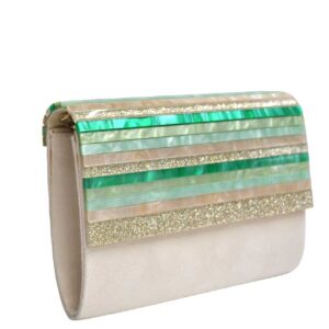 Clutch verde persiana nácar