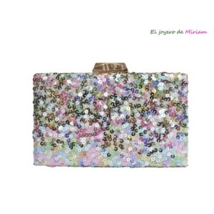 Clutch multicolor lentejuelas