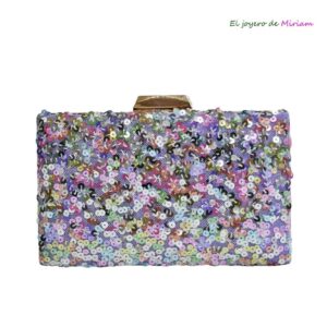Clutch violeta lentejuelas multi