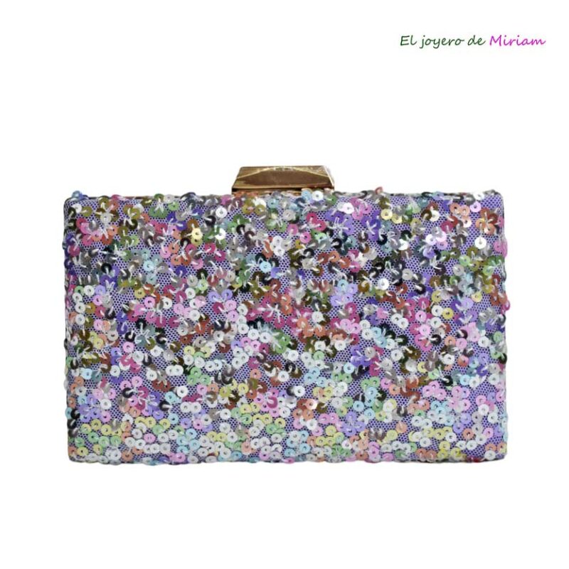 Clutch violeta lentejuelas multi