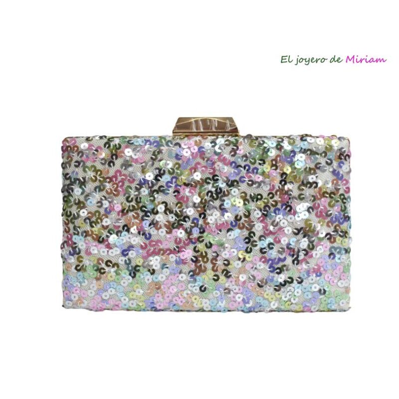 Clutch multicolor lentejuelas