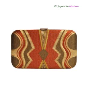 Bolso clutch naranja bordados