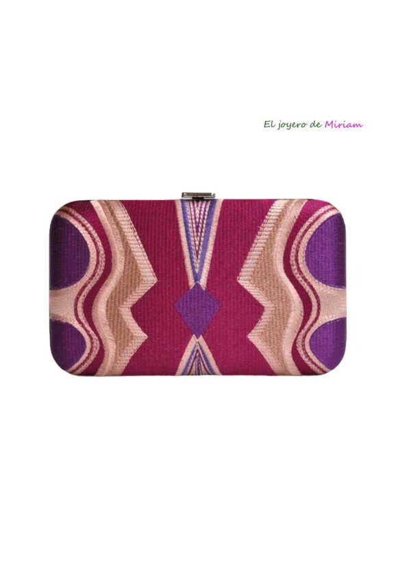 Bolso clutch fucsia bordados