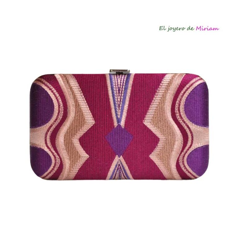 Bolso clutch fucsia bordados
