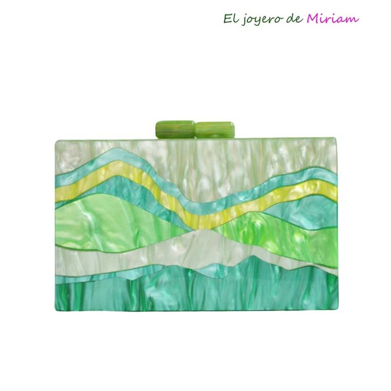 Clutch nácar verde multi