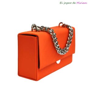 Clutch naranja raso cadena