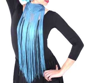 Collar flamenca flecos azules