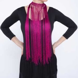 Collar flamenca flecos fucsias