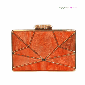 Bolso clutch naranja de nácar