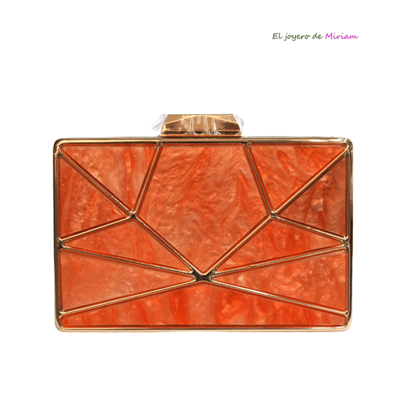 Bolso clutch naranja de nácar