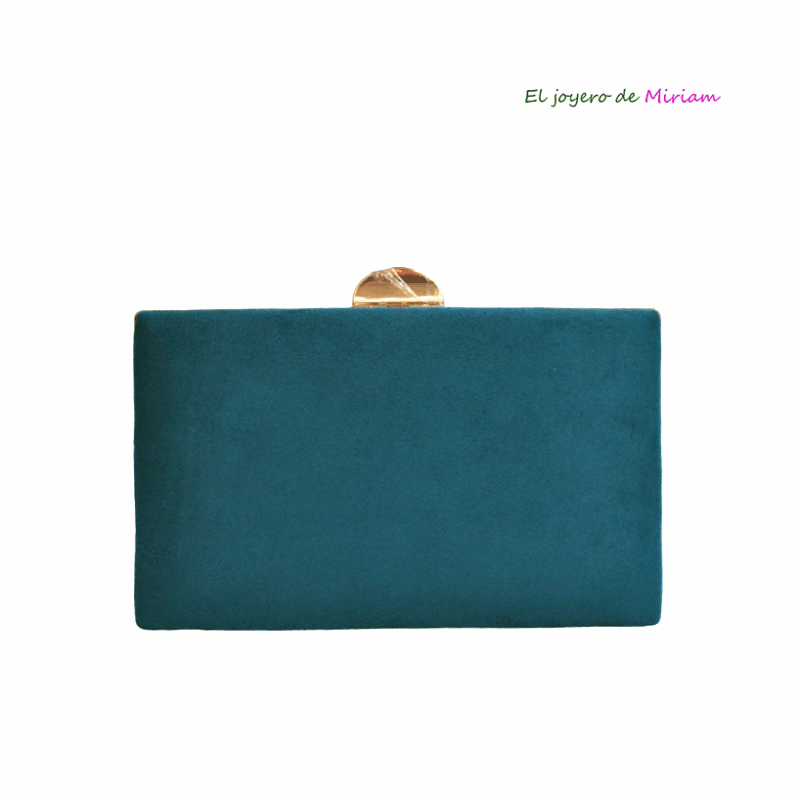 Bolso clutch azul petróleo