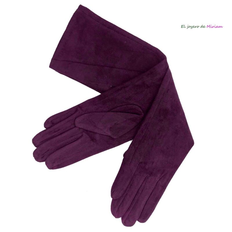 Guantes antelina berenjena 50 cm
