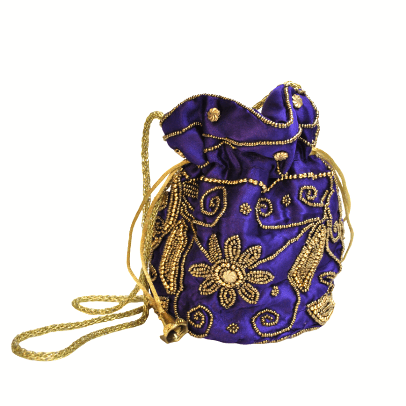 Bolso morado bombonera raso