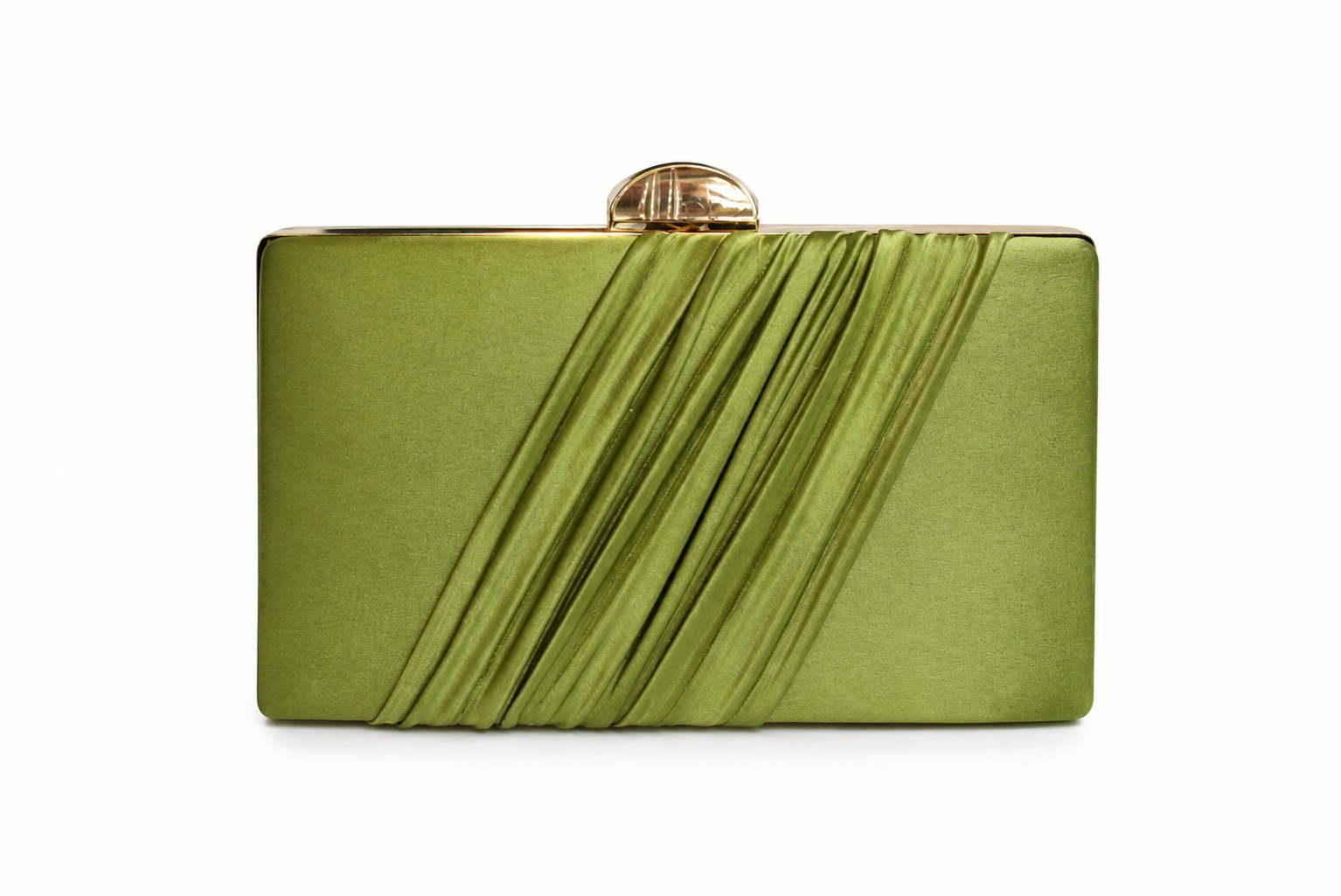 Clutch verde oliva raso