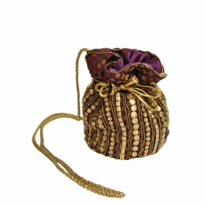 Bombonera berenjena y oro