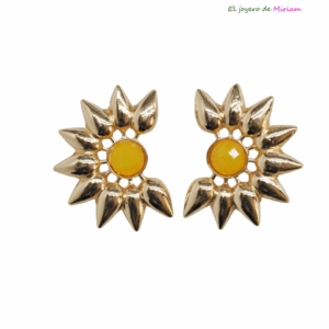 Pendientes mostazas y dorados