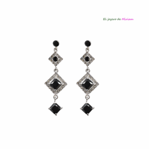 Pendientes fiesta negros y plata