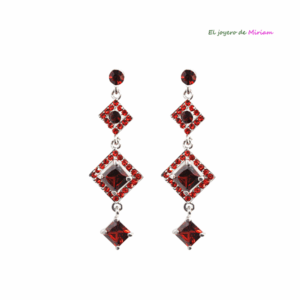 Pendientes fiesta rojos y plata