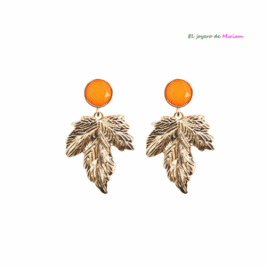 Pendientes naranjas y dorados