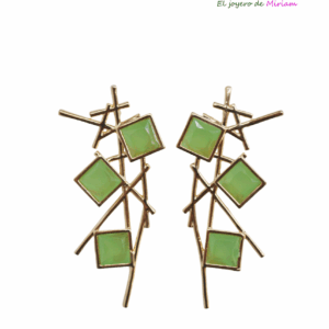 Pendientes verdes resina