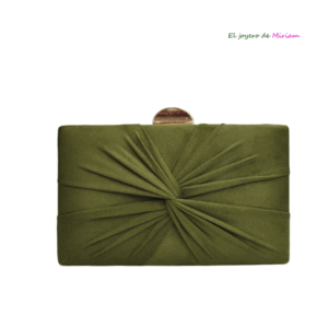 Clutch verde kaki frunce