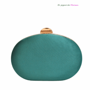 Bolso clutch ovalado turquesa