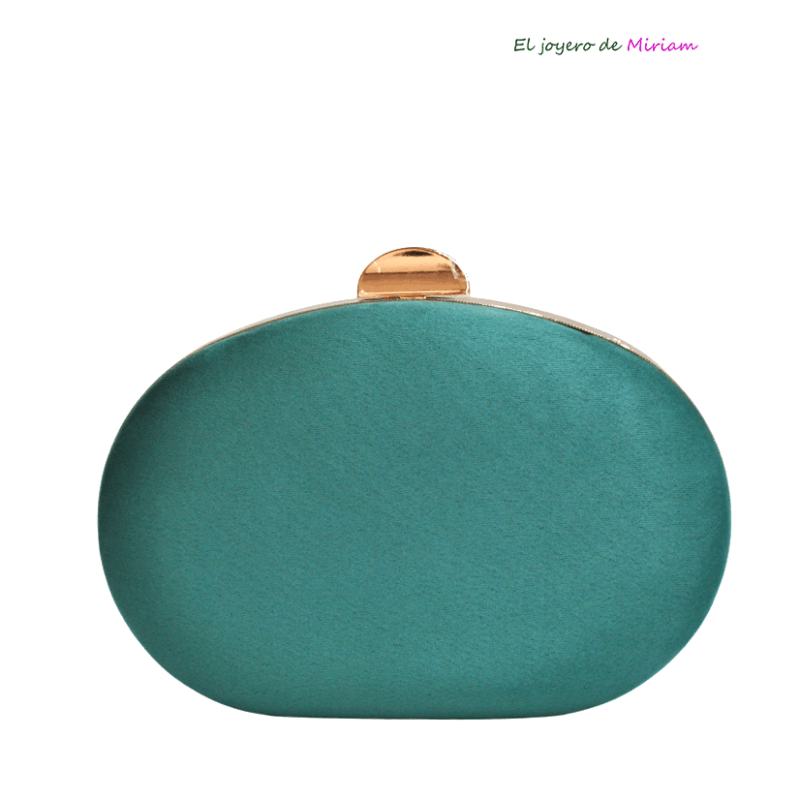 Bolso clutch ovalado turquesa