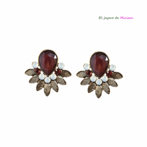 Pendientes granates y azul cielo