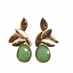 Pendientes verdes hojas