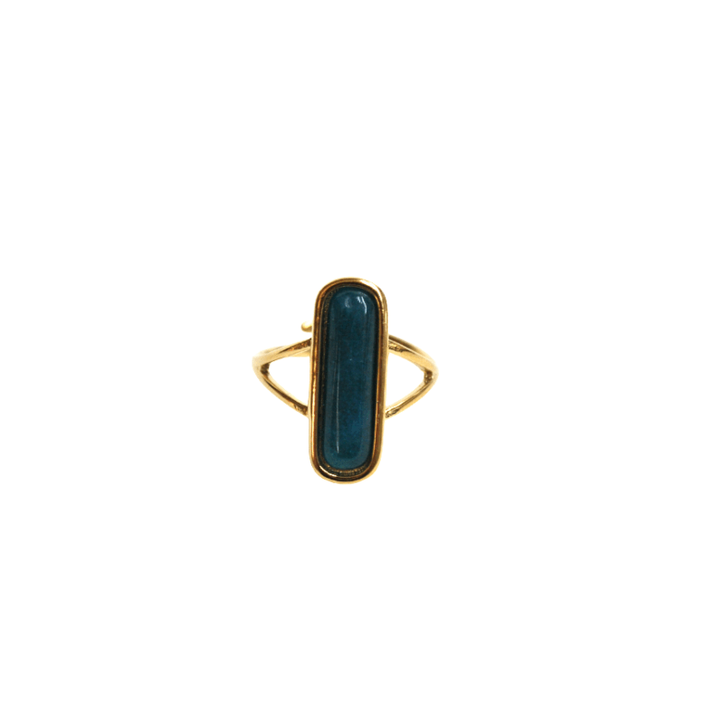 Anillo azul petróleo acero
