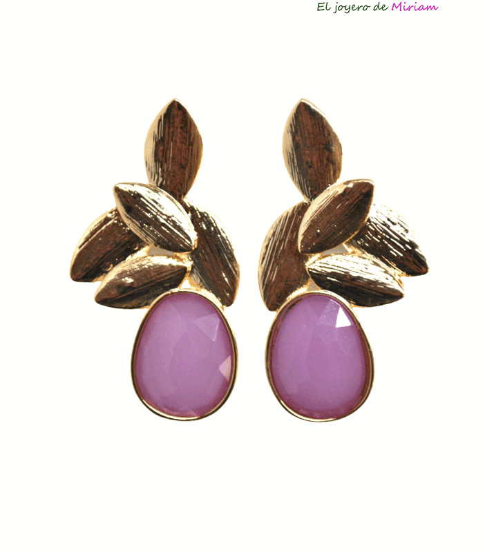 Pendientes cristal lavanda