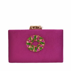Clutch fucsia broche cristal
