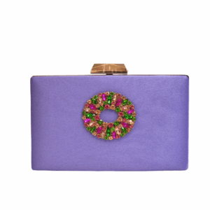 Clutch violeta broche cristal