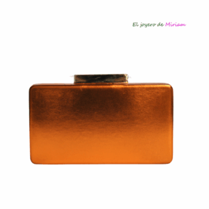 Clutch cajita naranja metalizado