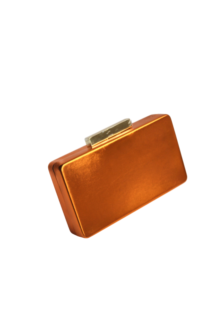 Clutch cajita naranja metalizado - Imagen 2