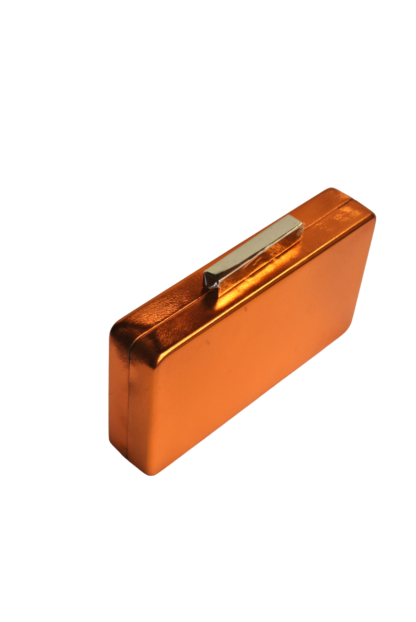 Clutch cajita naranja metalizado - Imagen 3