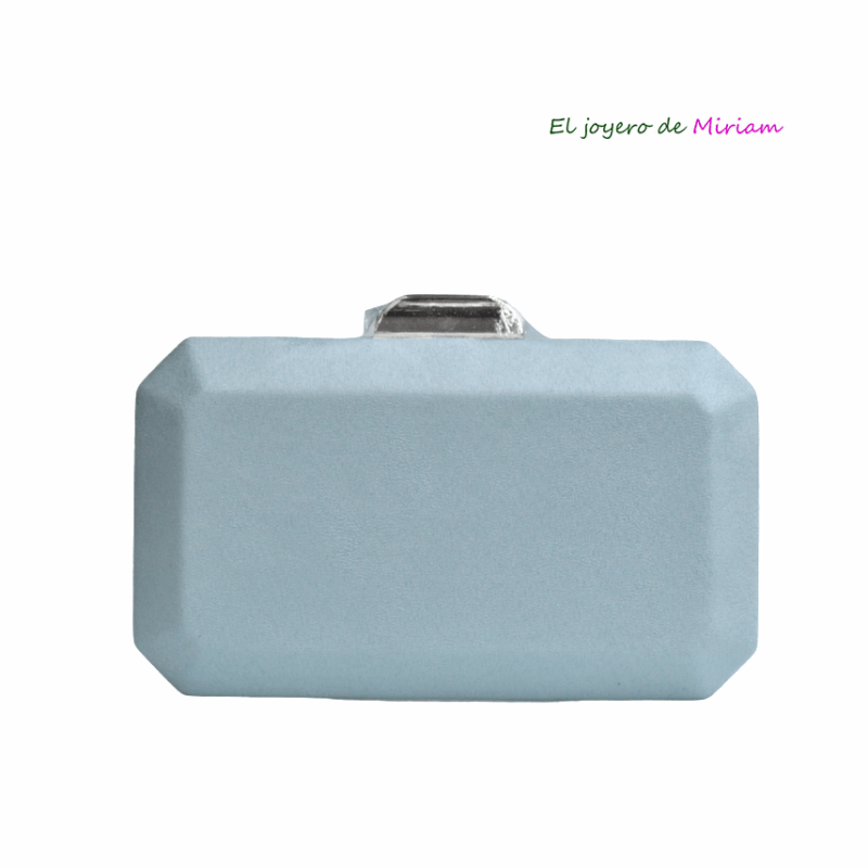Clutch azul cielo y plata