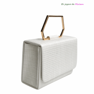 Bolso clutch blanco rafia